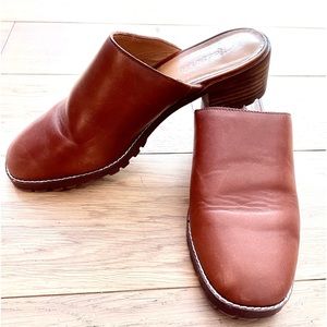 Madewell Cognac Leather Mules